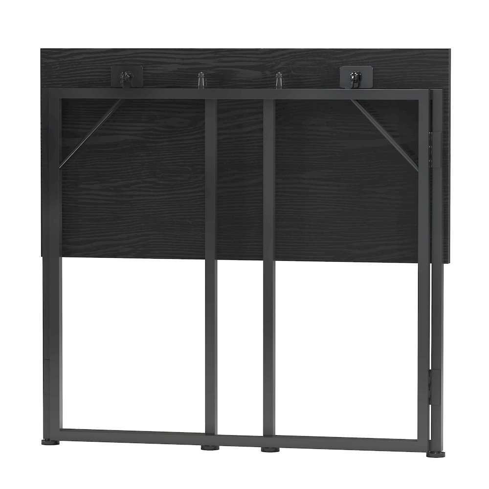 31.5” Folding Desk for Small Spaces, No Assembly Required, Black. Picture 8