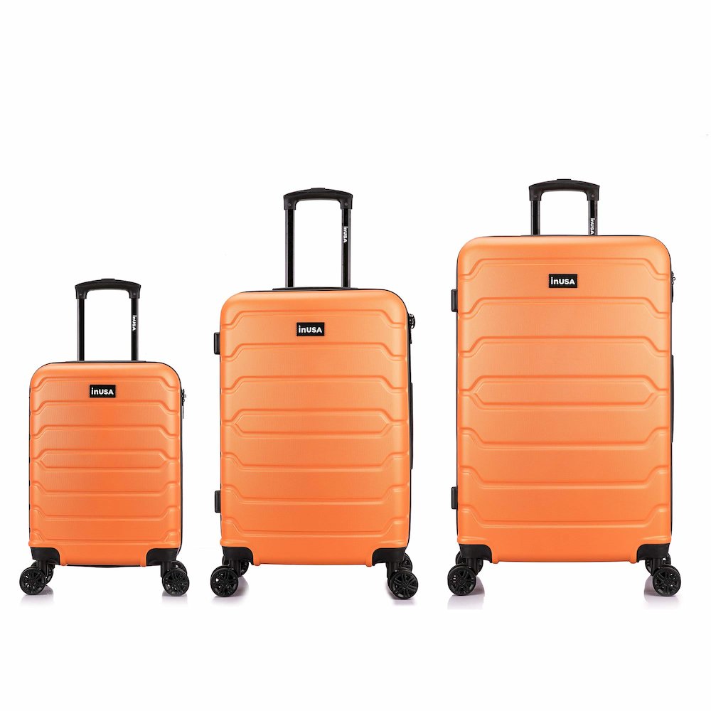 InUSA Trend lightweight hardside spinner 3 piece luggage set  20'',24'', 28''Orange. Picture 2