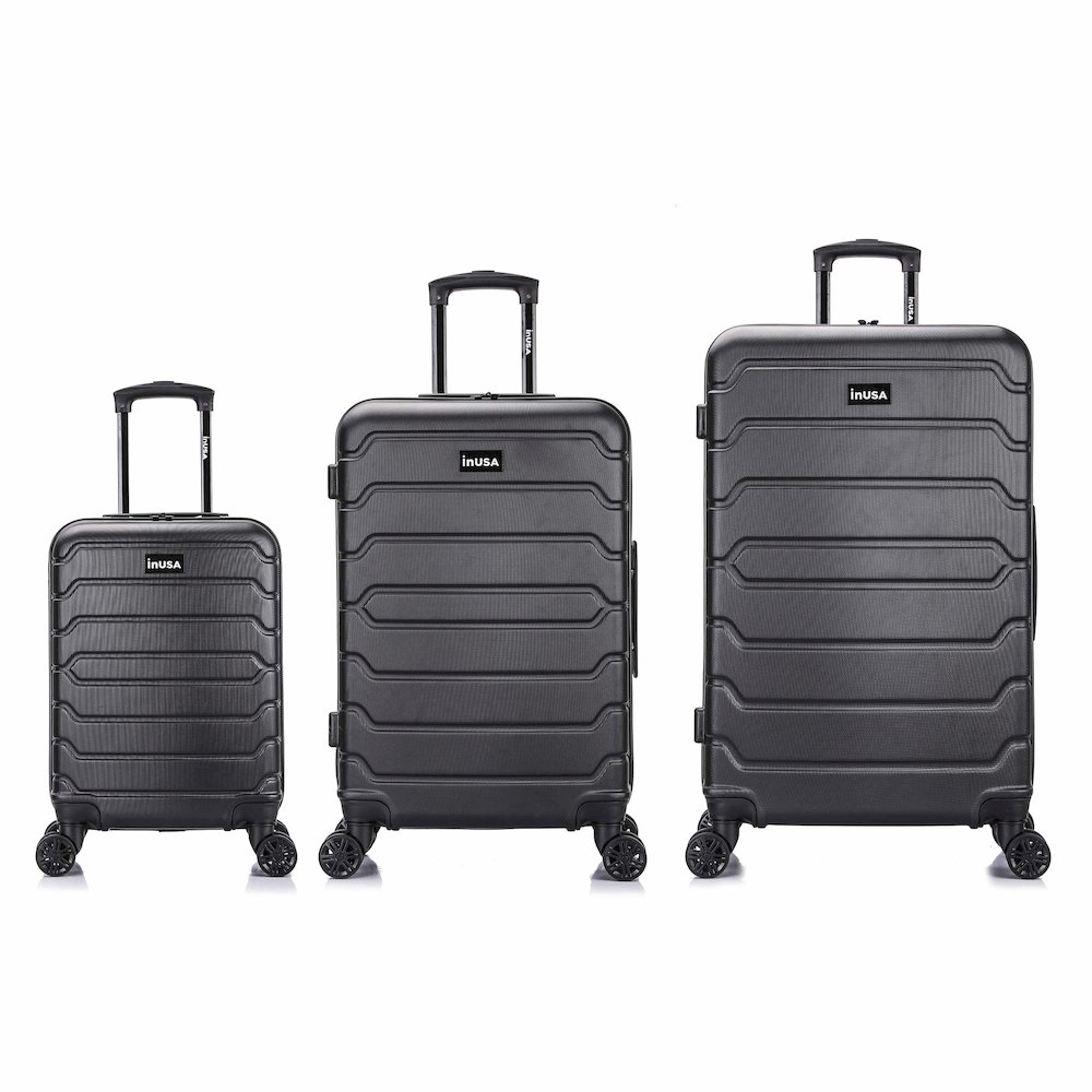 InUSA Trend lightweight hardside spinner 3 piece luggage set  20'',24'', 28'' Black. Picture 2