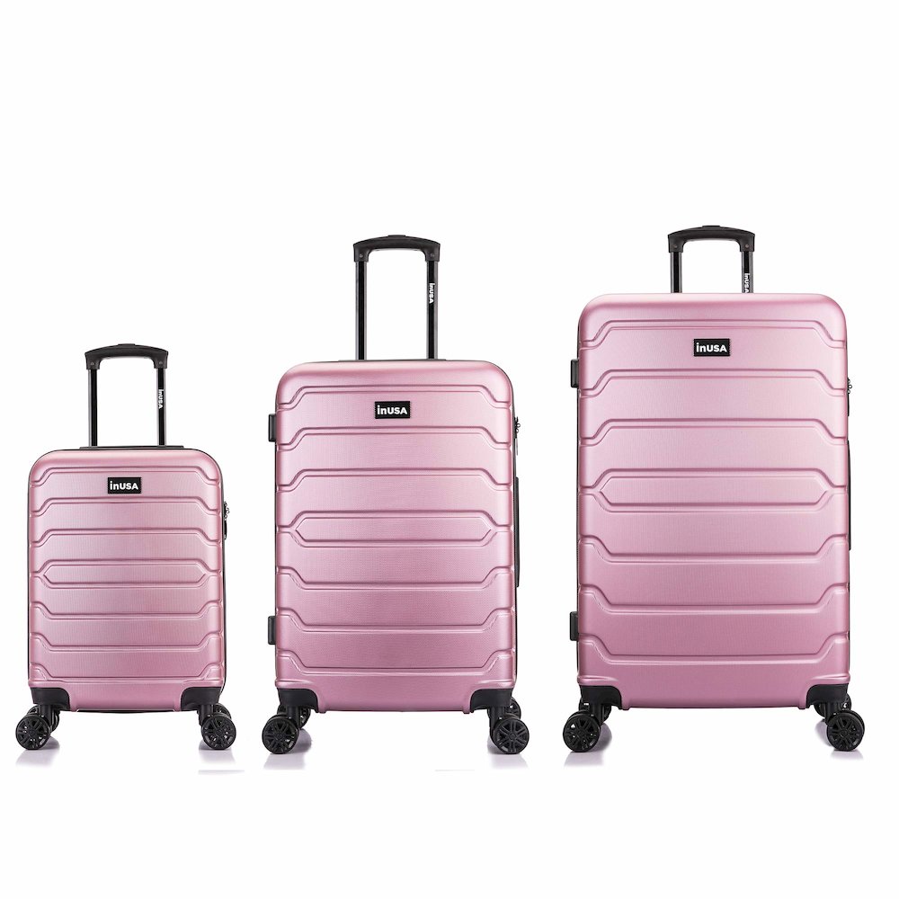 InUSA Trend lightweight hardside spinner 3 piece luggage set  20'',24'', 28'' Rose Gold. Picture 2