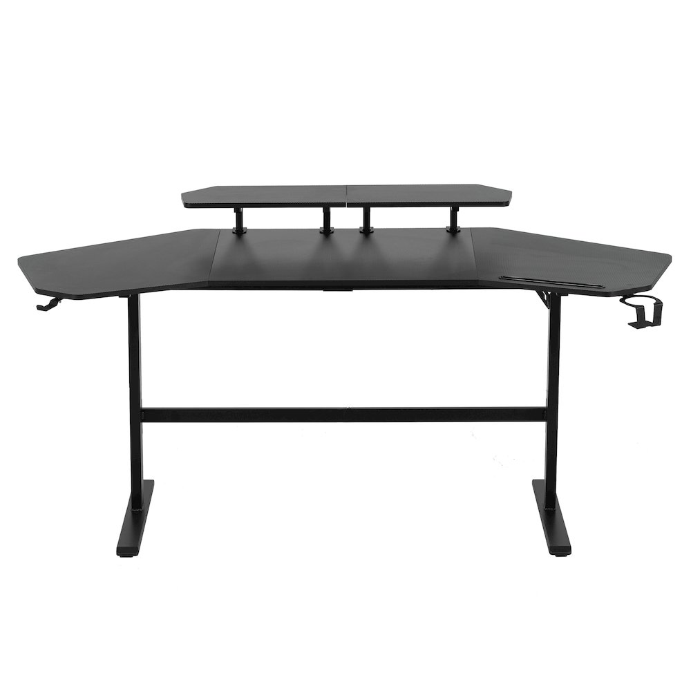 Gaming Desk with Shelves & Accessory Holder, Black. Picture 2