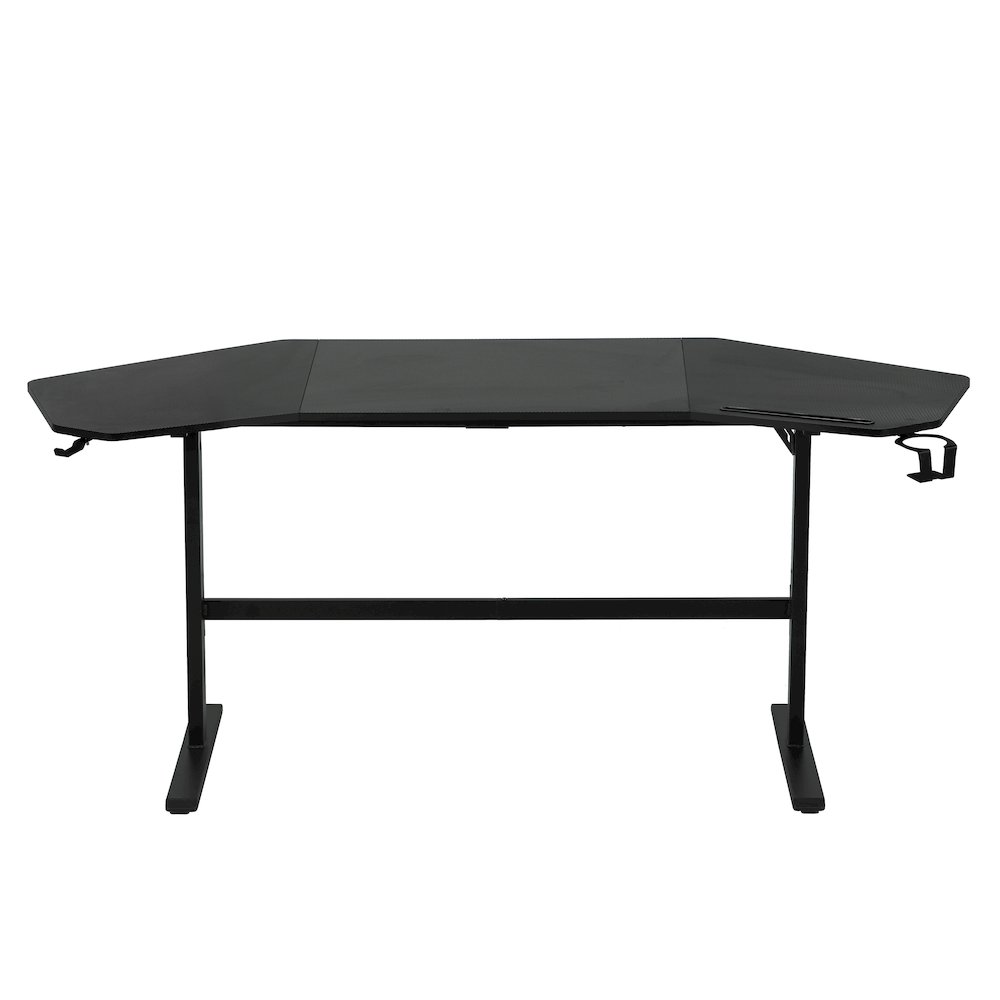 Gaming Desk with Shelves & Accessory Holder, Black. Picture 10
