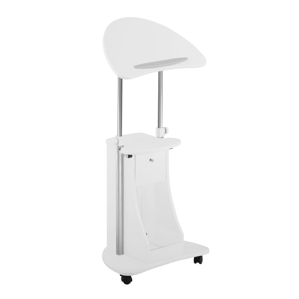 Sit-to-Stand Rolling Adjustable Storage Medical Laptop Computer Cart. Picture 8
