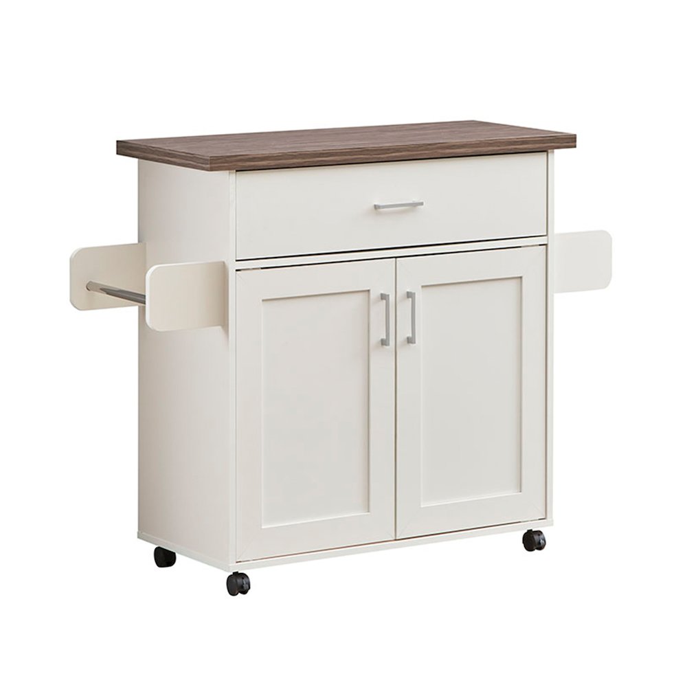 Techni Home Deluxe Mobile Kitchen Island Cart with Water Resistant Top. Picture 1