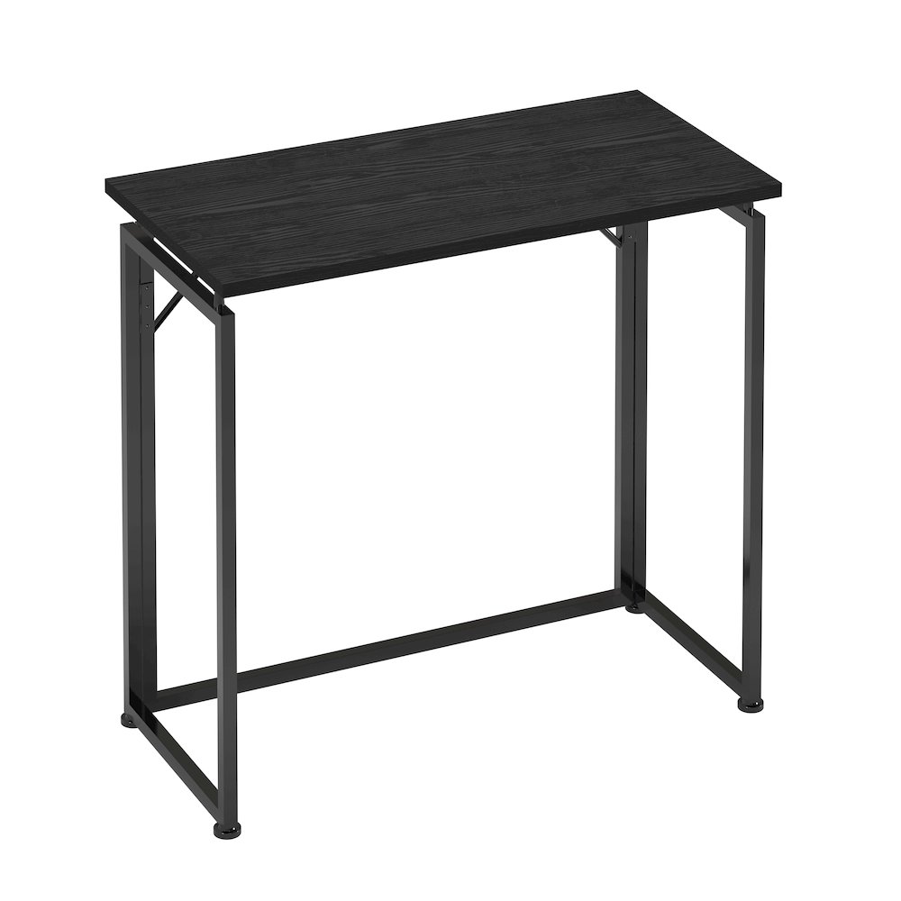 31.5” Folding Desk for Small Spaces, No Assembly Required, Black. Picture 2