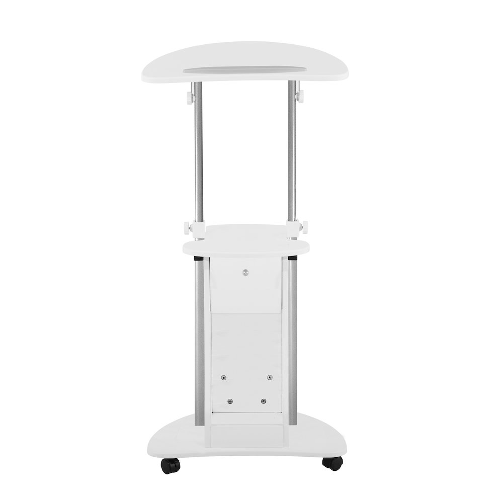 Sit-to-Stand Rolling Adjustable Storage Medical Laptop Computer Cart. Picture 6