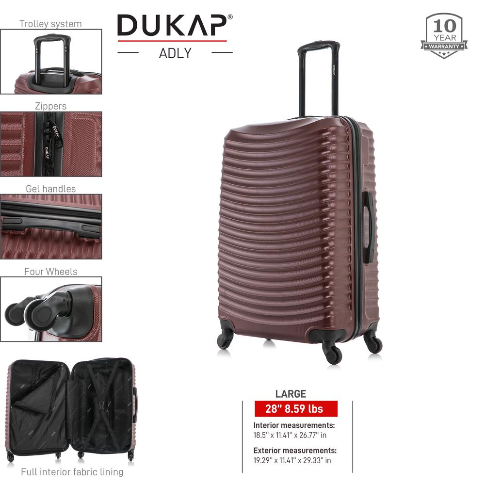 DUKAP Adly Lightweight Hardside Spinner 28 inch Wine. Picture 5