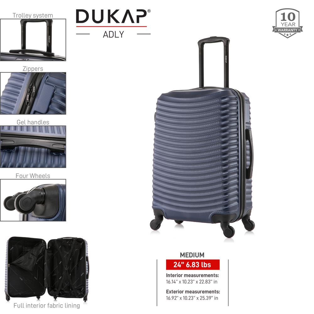 DUKAP Adly Lightweight Hardside Spinner 24 inch Blue. Picture 6