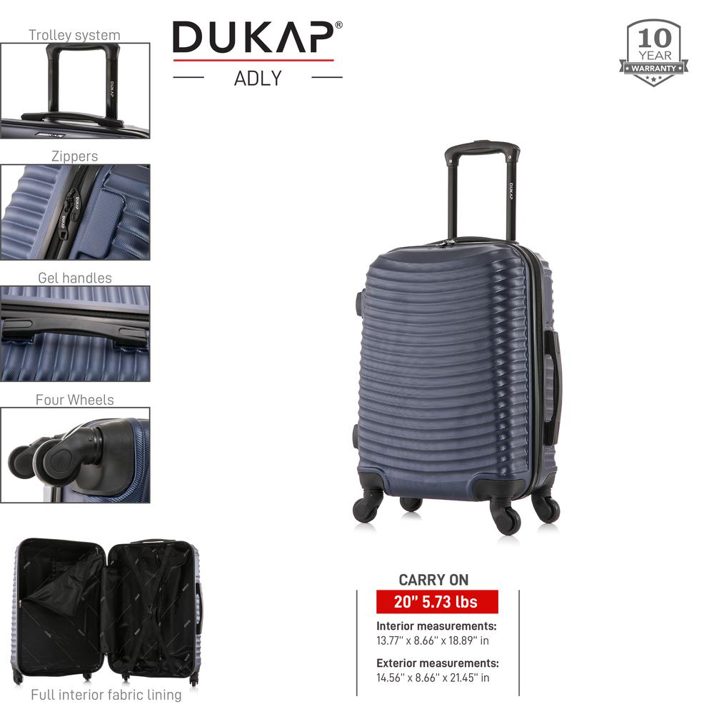 DUKAP Adly Lightweight Hardside Spinner 20 inch Blue. Picture 2