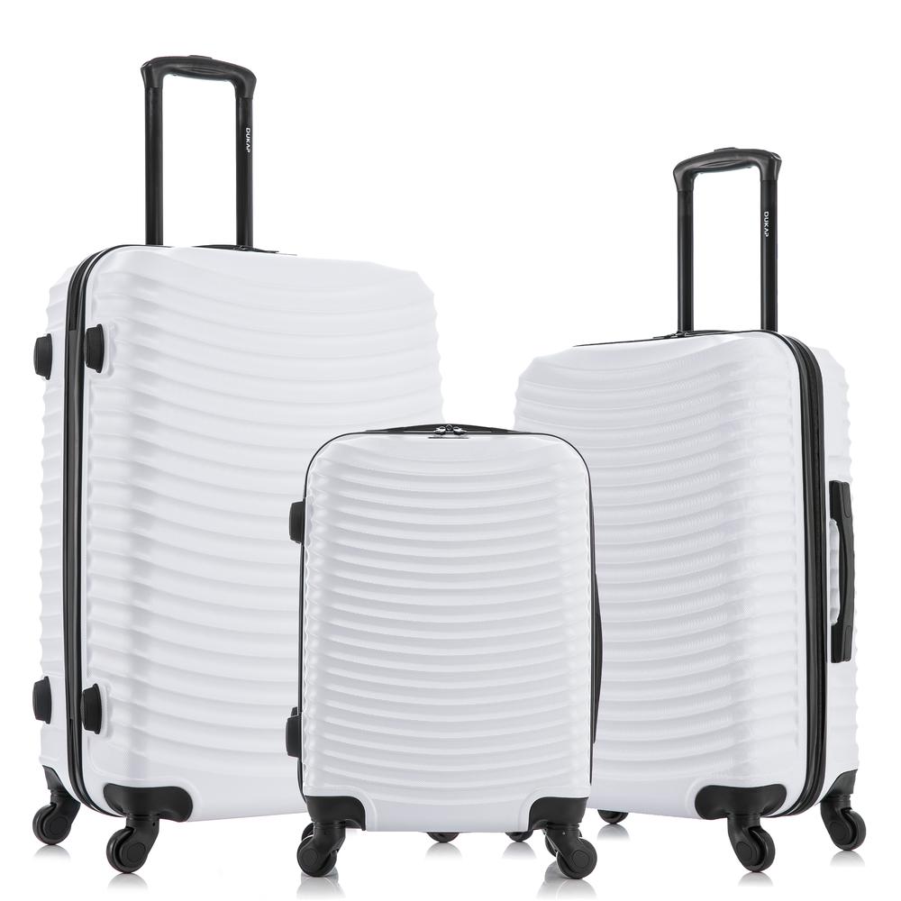 DUKAP Adly Lightweight Hardside Spinner 3 Piece set  20'',24'', 28'' White. Picture 1