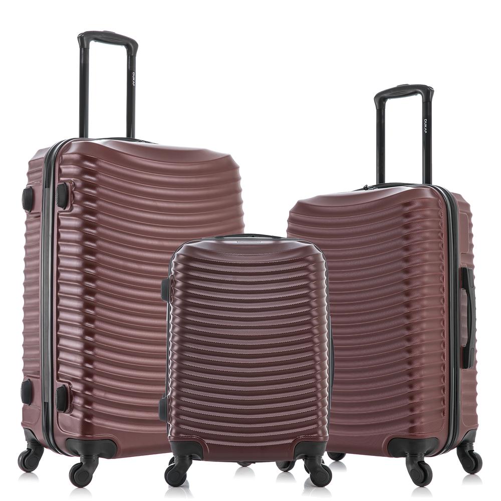 DUKAP Adly Lightweight Hardside Spinner 3 Piece set  20'',24'', 28'' Wine. Picture 1