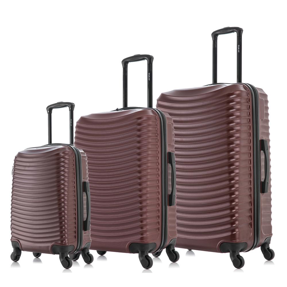 DUKAP Adly Lightweight Hardside Spinner 3 Piece set  20'',24'', 28'' Wine. Picture 2