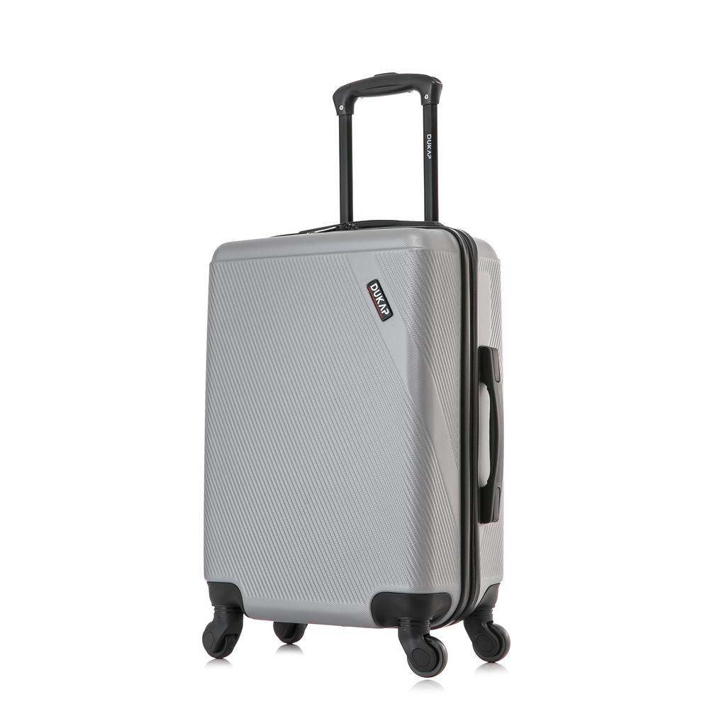 DUKAP Discovery Lightweight Hardside Spinner 20 inch Silver. Picture 1