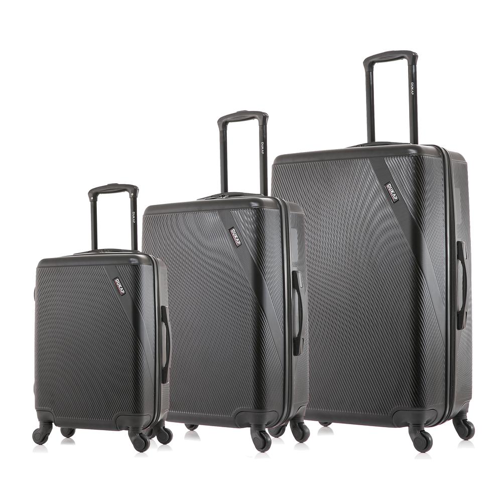 DUKAP Discovery Lightweight Hardside Spinner 3-Piece set  20'',24'', 28'' Black. Picture 1