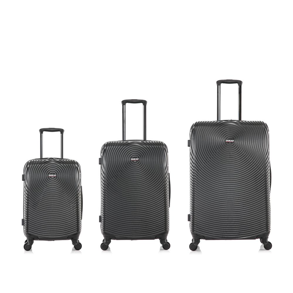 DUKAP Inception Lightweight Hardside Spinner 3 Piece set  20'',24'', 28'' Black. Picture 6