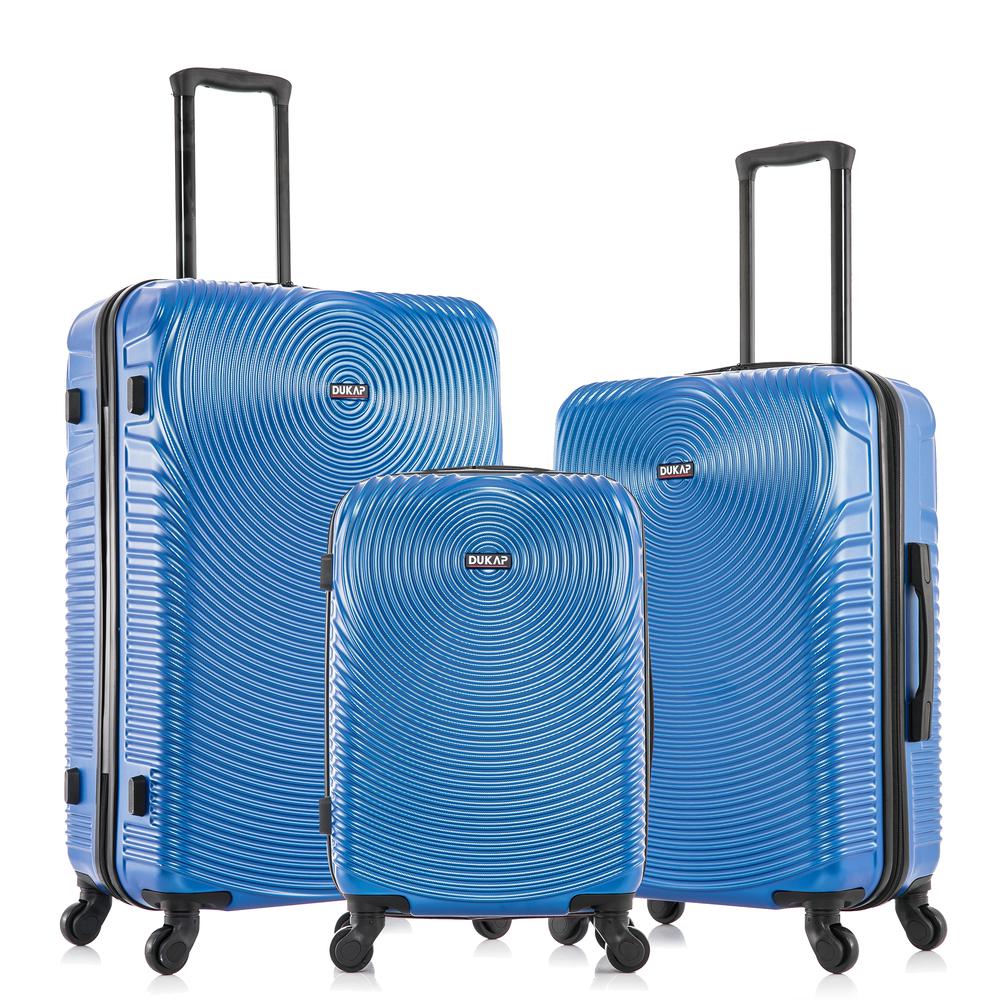 DUKAP Inception Lightweight Hardside Spinner 3 Piece  set  20'',24'', 28'' Blue. Picture 1