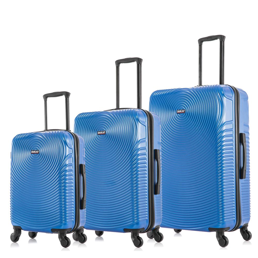 DUKAP Inception Lightweight Hardside Spinner 3 Piece  set  20'',24'', 28'' Blue. Picture 3