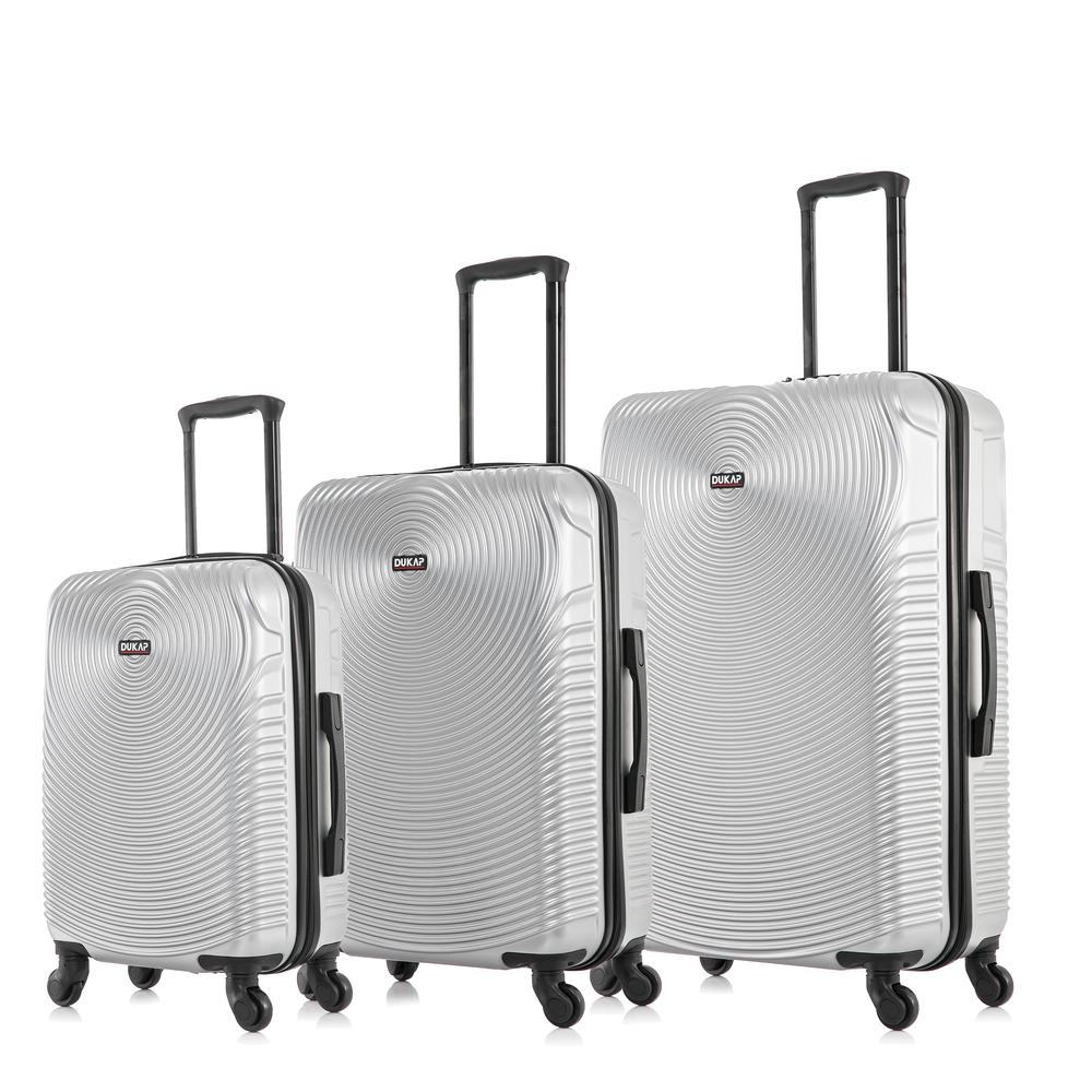 DUKAP Inception Lightweight Hardside Spinner 3 Piece  set  20'',24'', 28'' Silver. Picture 2