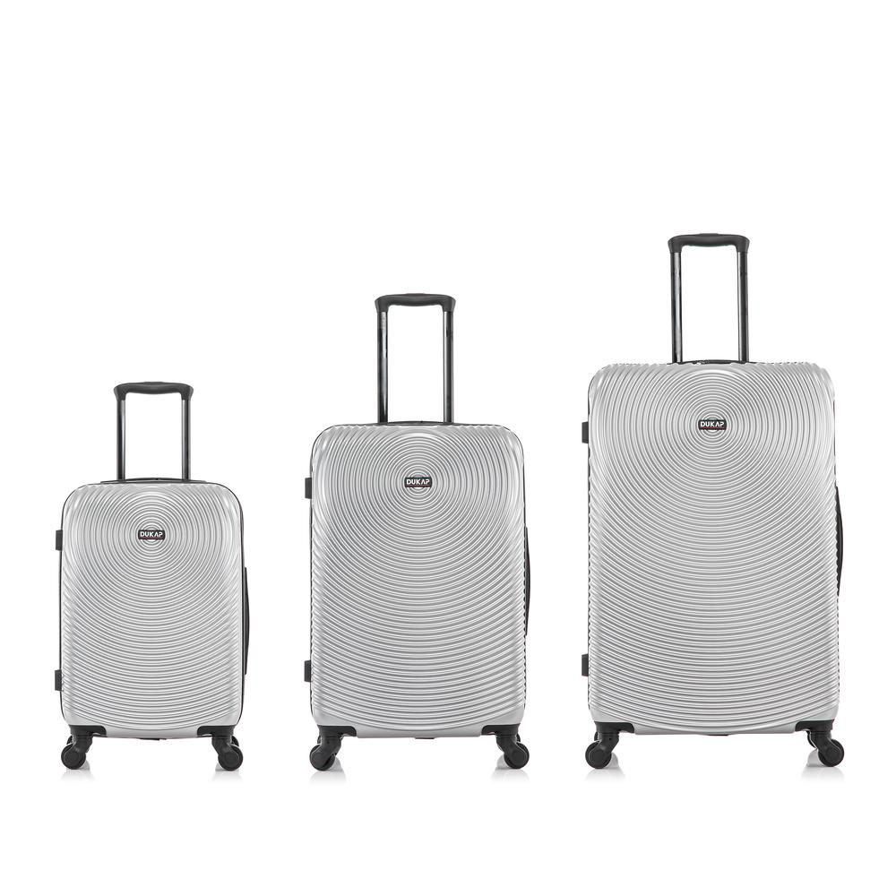 DUKAP Inception Lightweight Hardside Spinner 3 Piece  set  20'',24'', 28'' Silver. Picture 6