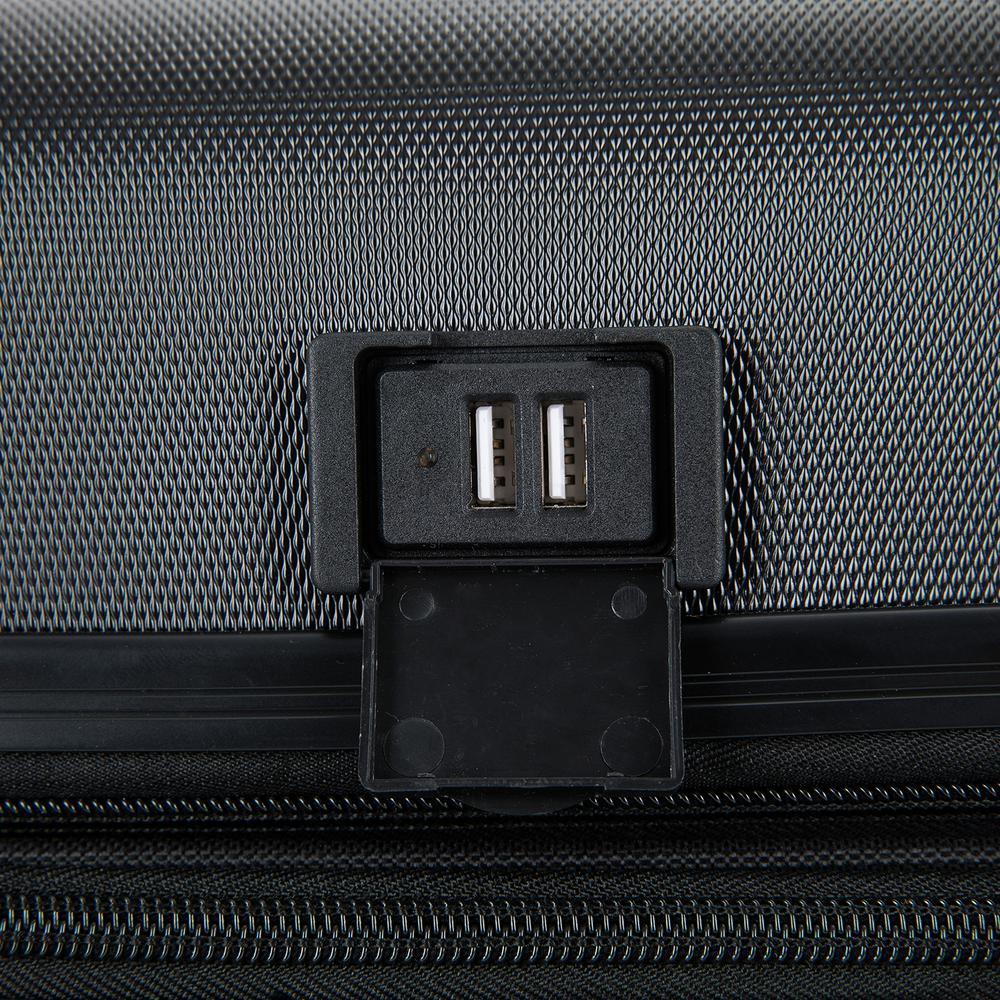 DUKAP Intely Hardside Spinner 20 inch with integrated USB port - Black. Picture 7
