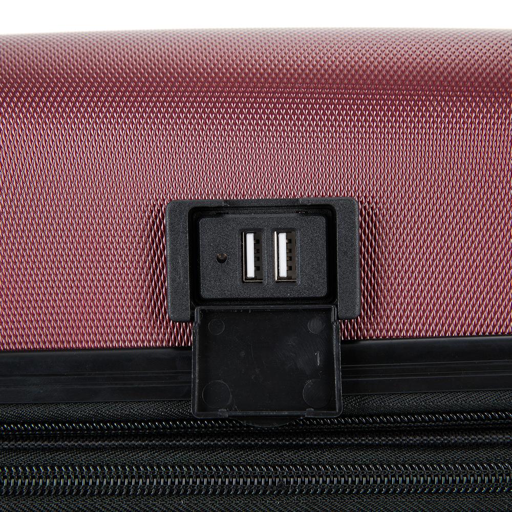 DUKAP Intely Hardside Spinner 20 inch with integrated USB port - Wine. Picture 6