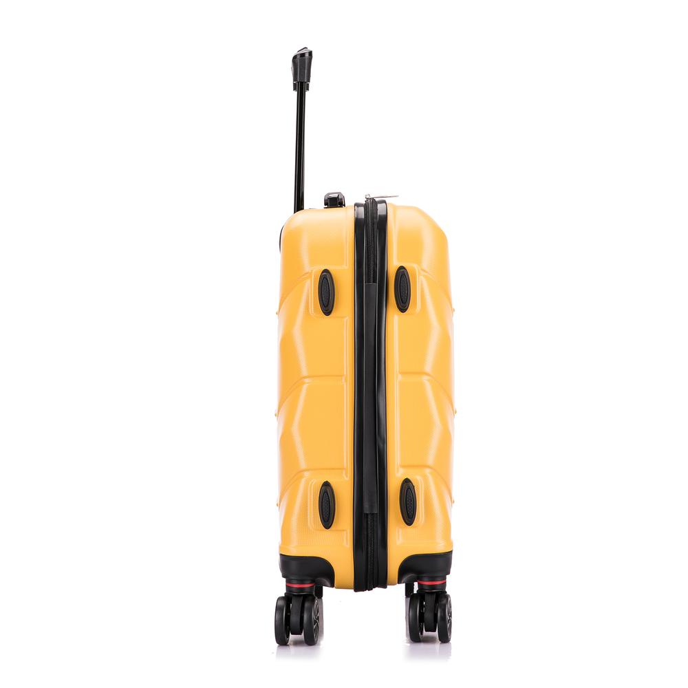 DUKAP Zonix Lightweight Hardside Spinner 20 inch Mustard. Picture 1