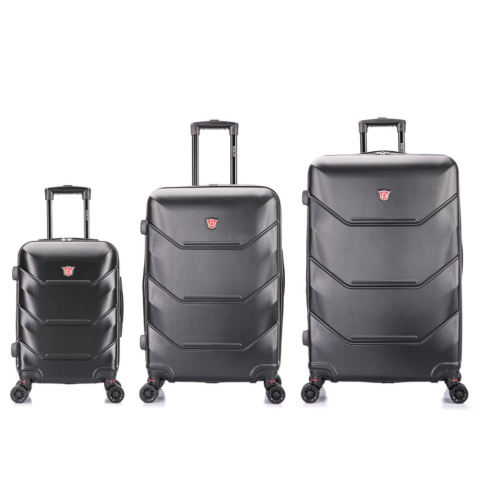 DUKAP Zonix Lightweight Hardside 3 piece set 20''/26''/30'' Black. Picture 1