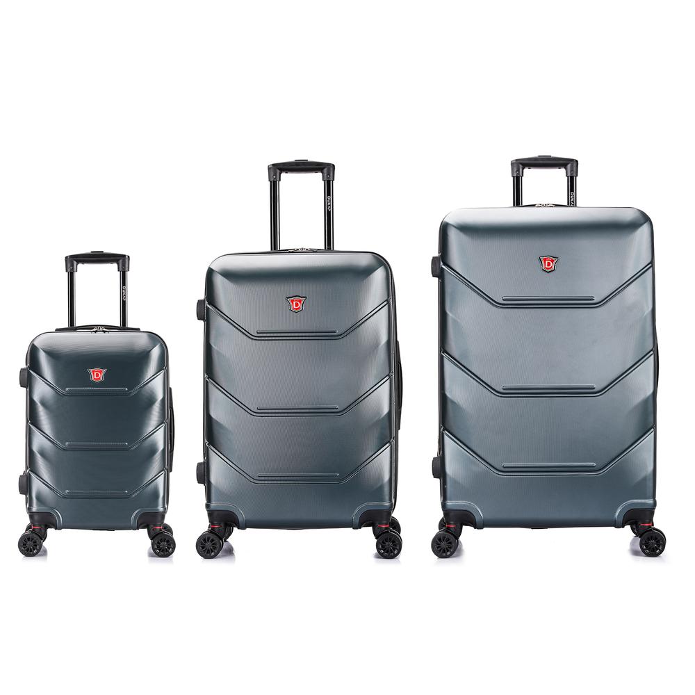 DUKAP Zonix Lightweight Hardside 3 piece set 20''/26''/30'' Grey. Picture 1