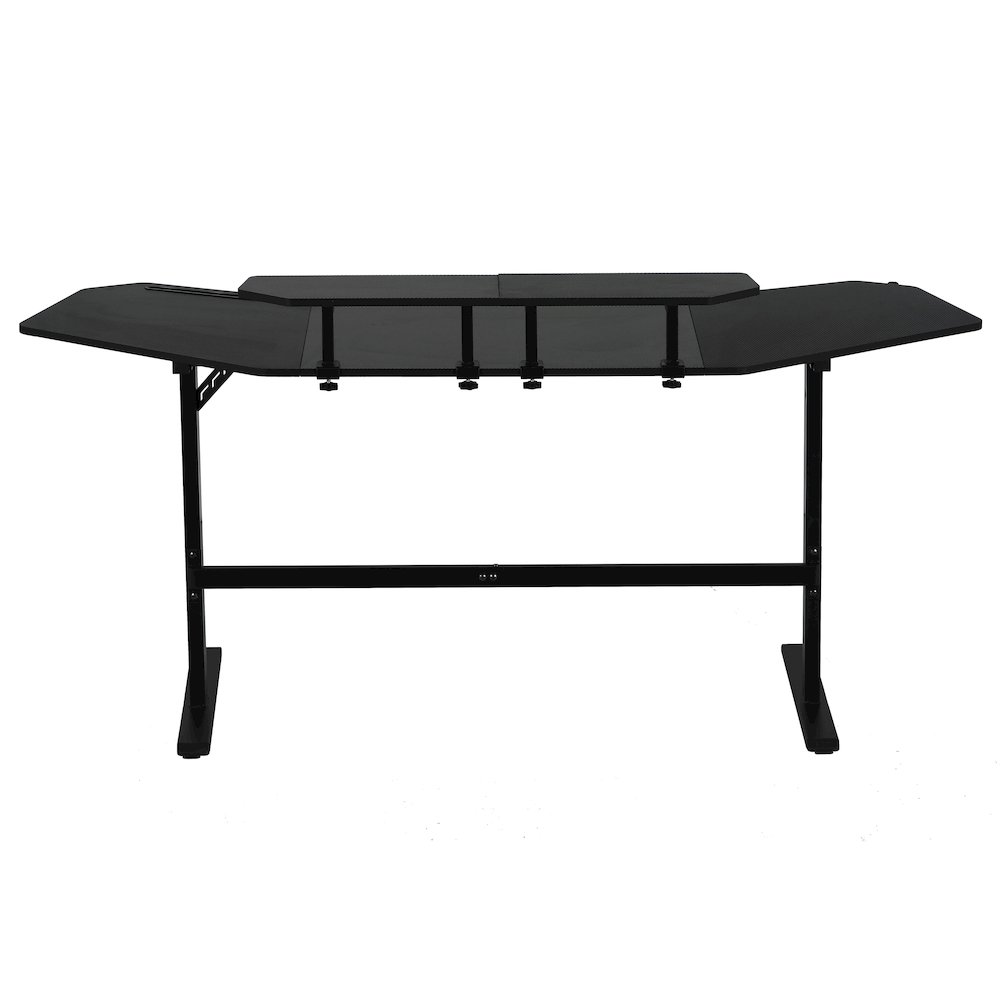 Gaming Desk with Shelves & Accessory Holder, Black. Picture 6