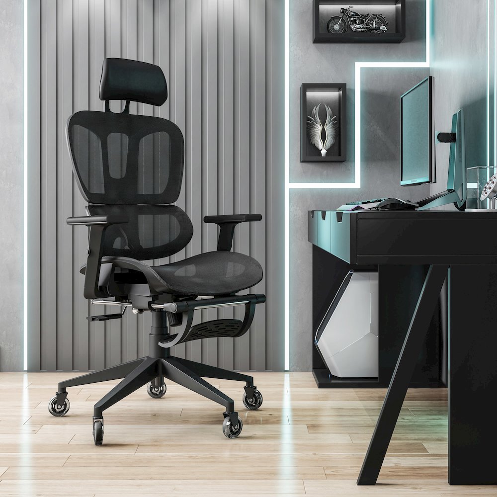Reclining Ergonomic Chair with Lumbar Support – Office or Gaming Chair. Picture 10