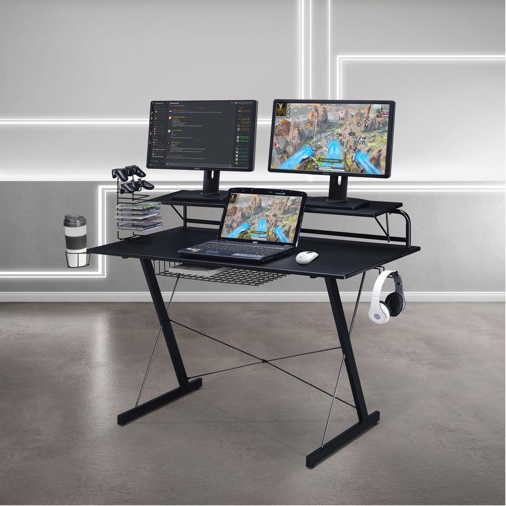 Gaming Computer Desk Setup with Organizers. Picture 10