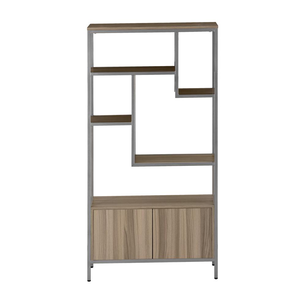 Techni Mobili Oak Storage Rack with  door cabinet. Picture 11