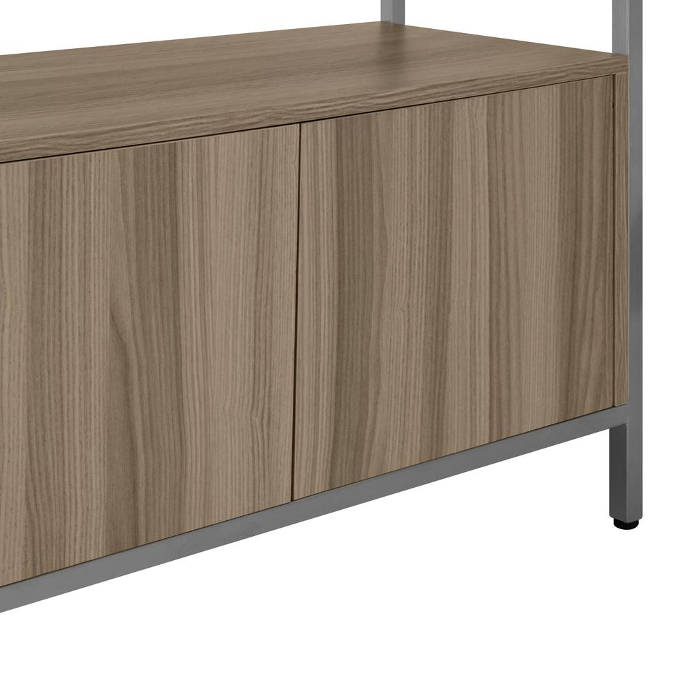 Techni Mobili Oak Storage Rack with  door cabinet. Picture 13