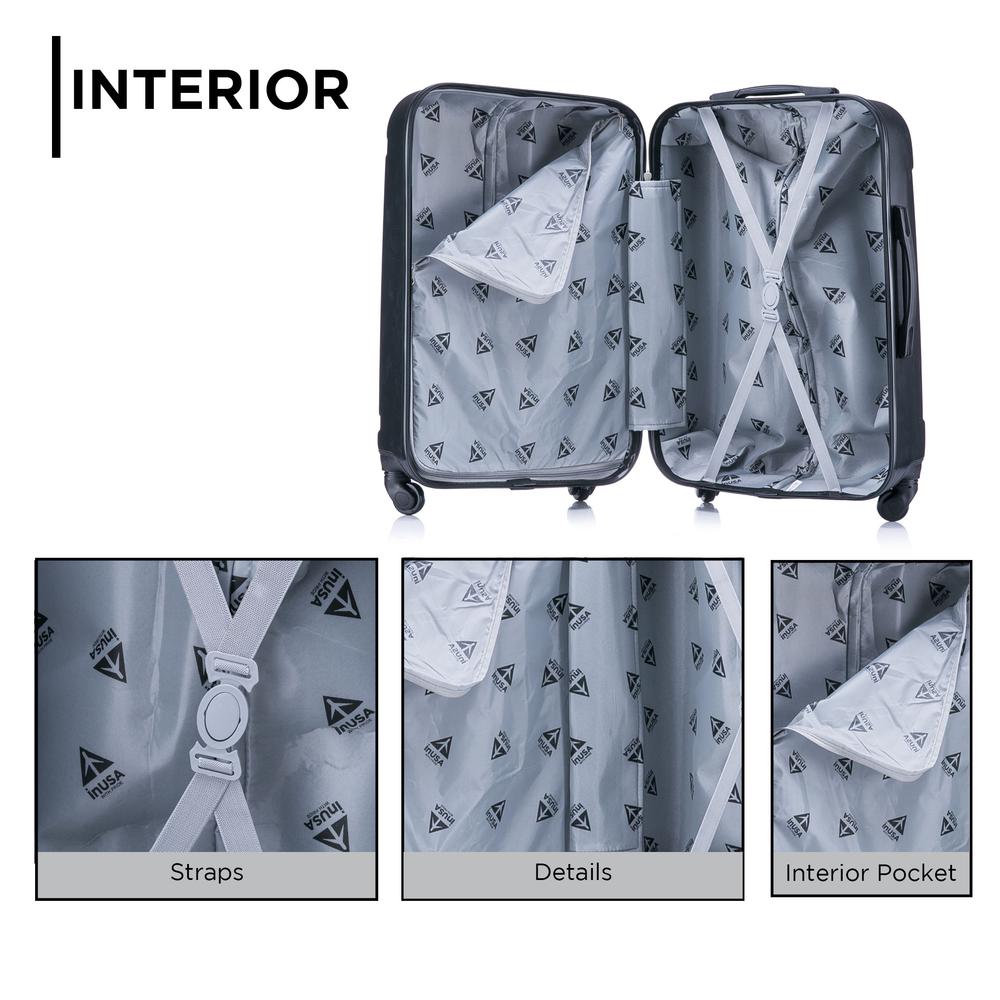 InUSA Pilot lightweight hardside spinner 20 inch Black. Picture 3