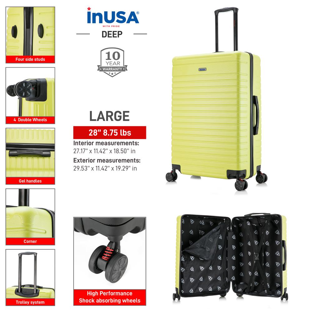 InUSA Deep lightweight hardside spinner 28 inch Green. Picture 12