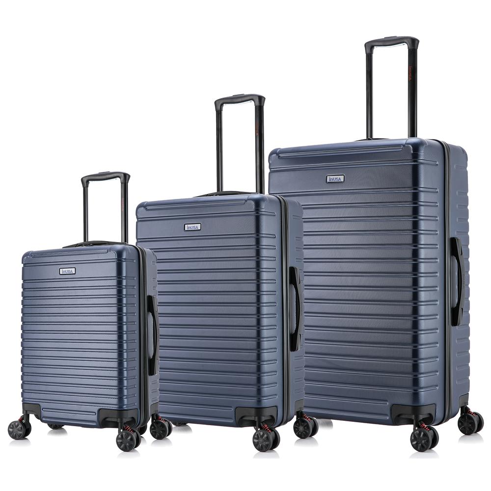 InUSA Deep lightweight hardside spinner 3 piece luggage set  20'',24'', 28'' Blue. Picture 9
