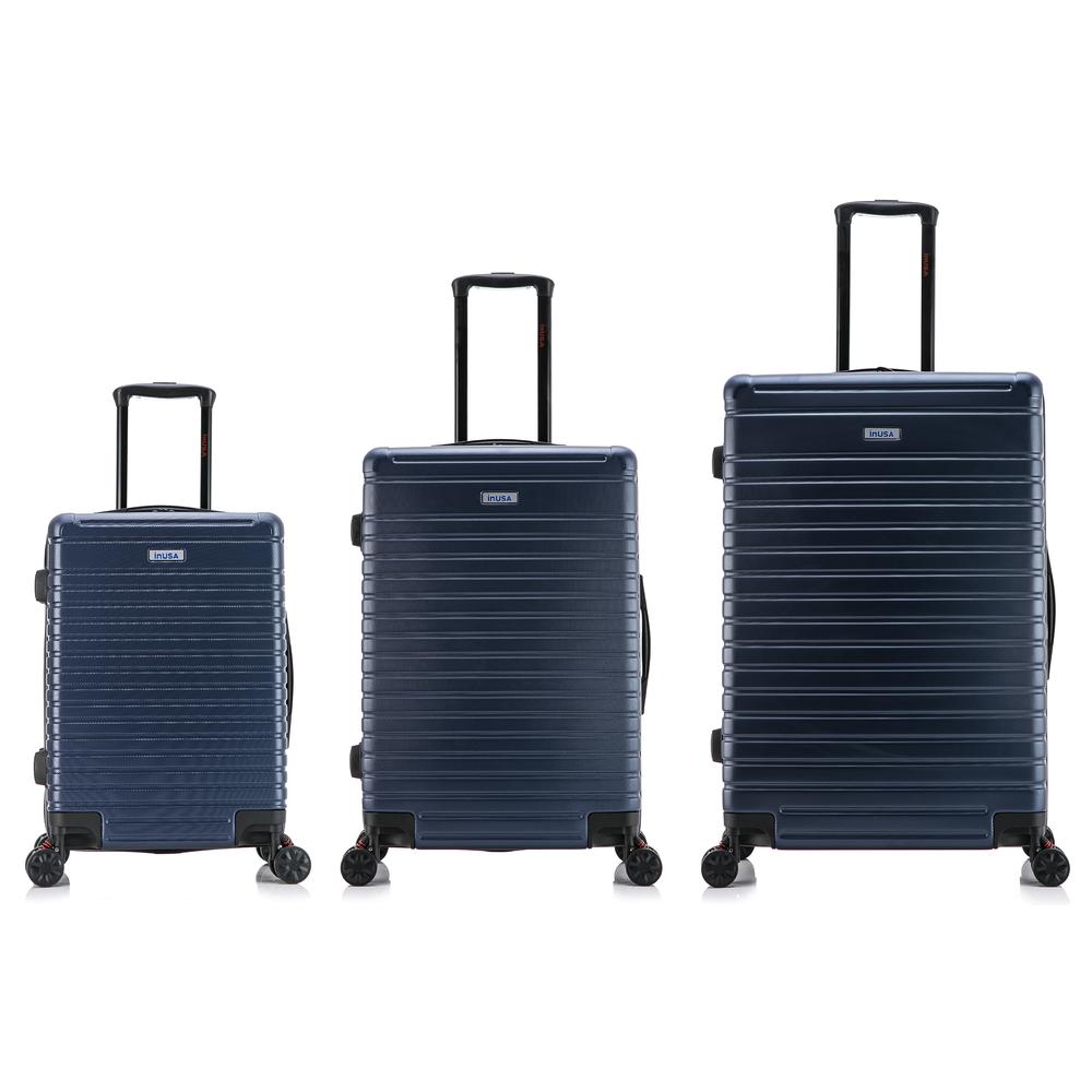 InUSA Deep lightweight hardside spinner 3 piece luggage set  20'',24'', 28'' Blue. Picture 11