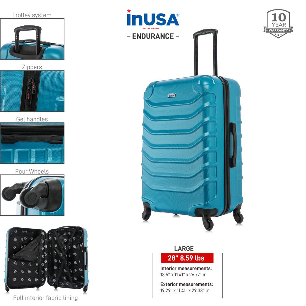 InUSA Endurance Lightweight Hardside Spinner 28 inch Teal. Picture 4