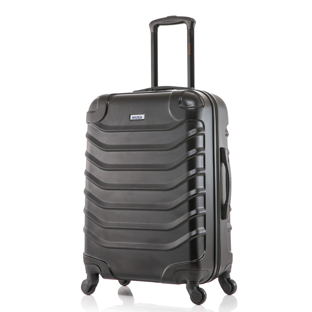 InUSA Endurance Lightweight Hardside Spinner 24 inch Black. Picture 1