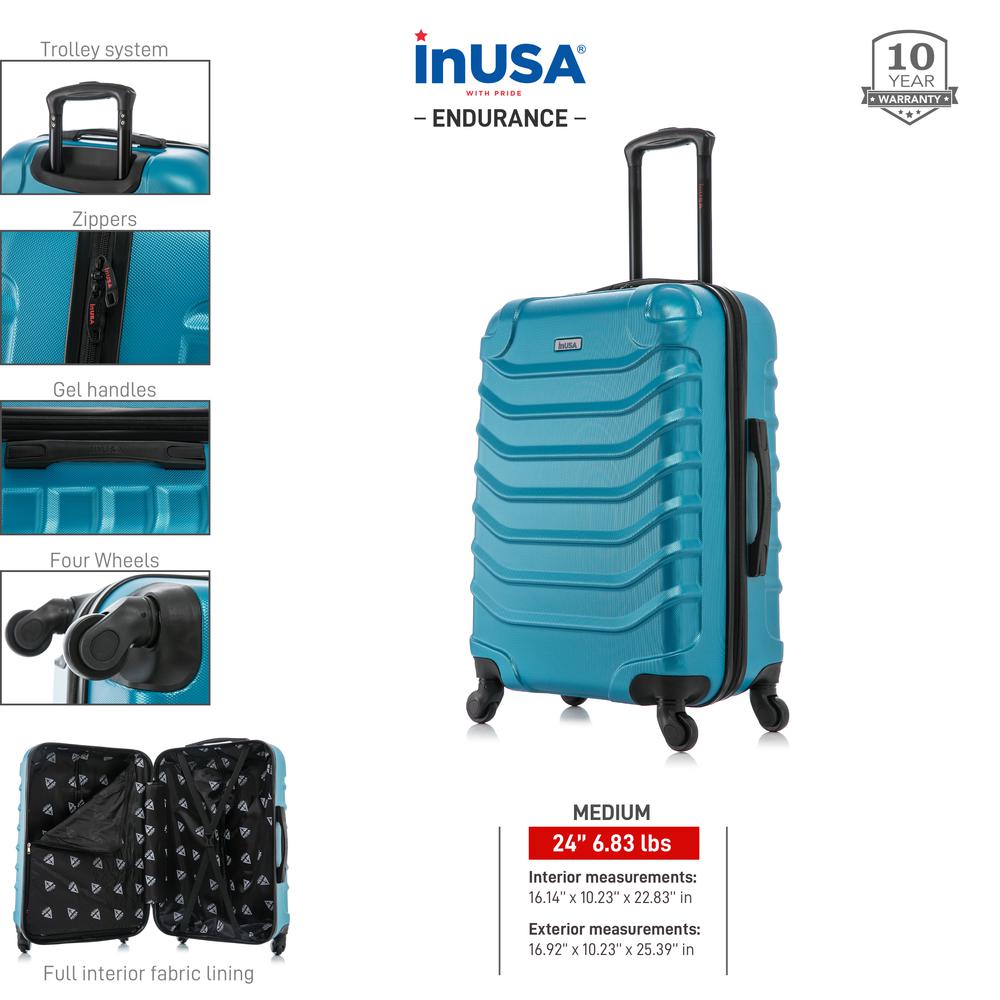 InUSA Endurance Lightweight Hardside Spinner 24 inch Teal. Picture 5