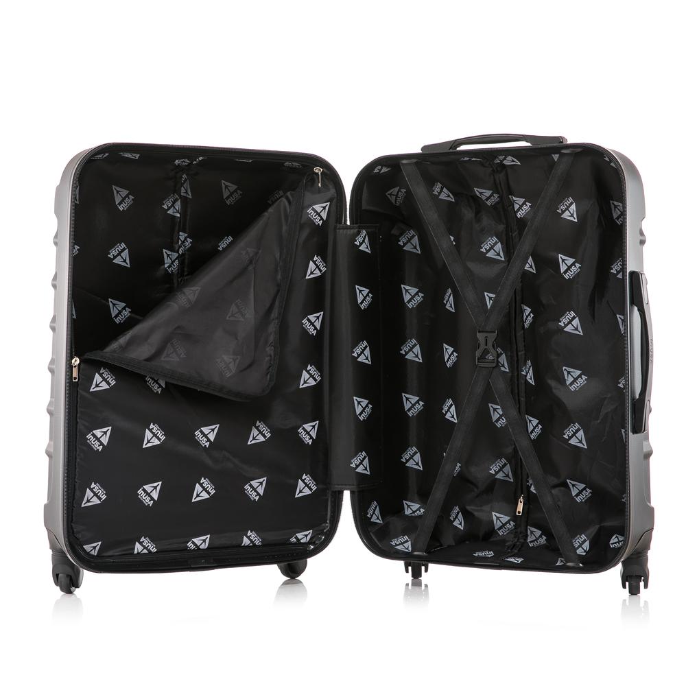 InUSA Endurance Lightweight Hardside Spinner 3 Piece Luggage set  20'',24'', 28'' Black. Picture 4