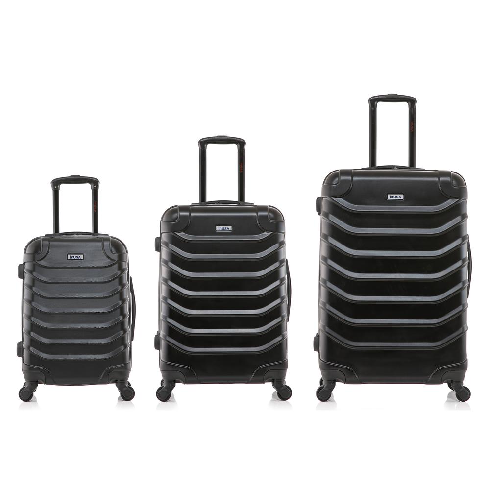 InUSA Endurance Lightweight Hardside Spinner 3 Piece Luggage set  20'',24'', 28'' Black. Picture 7