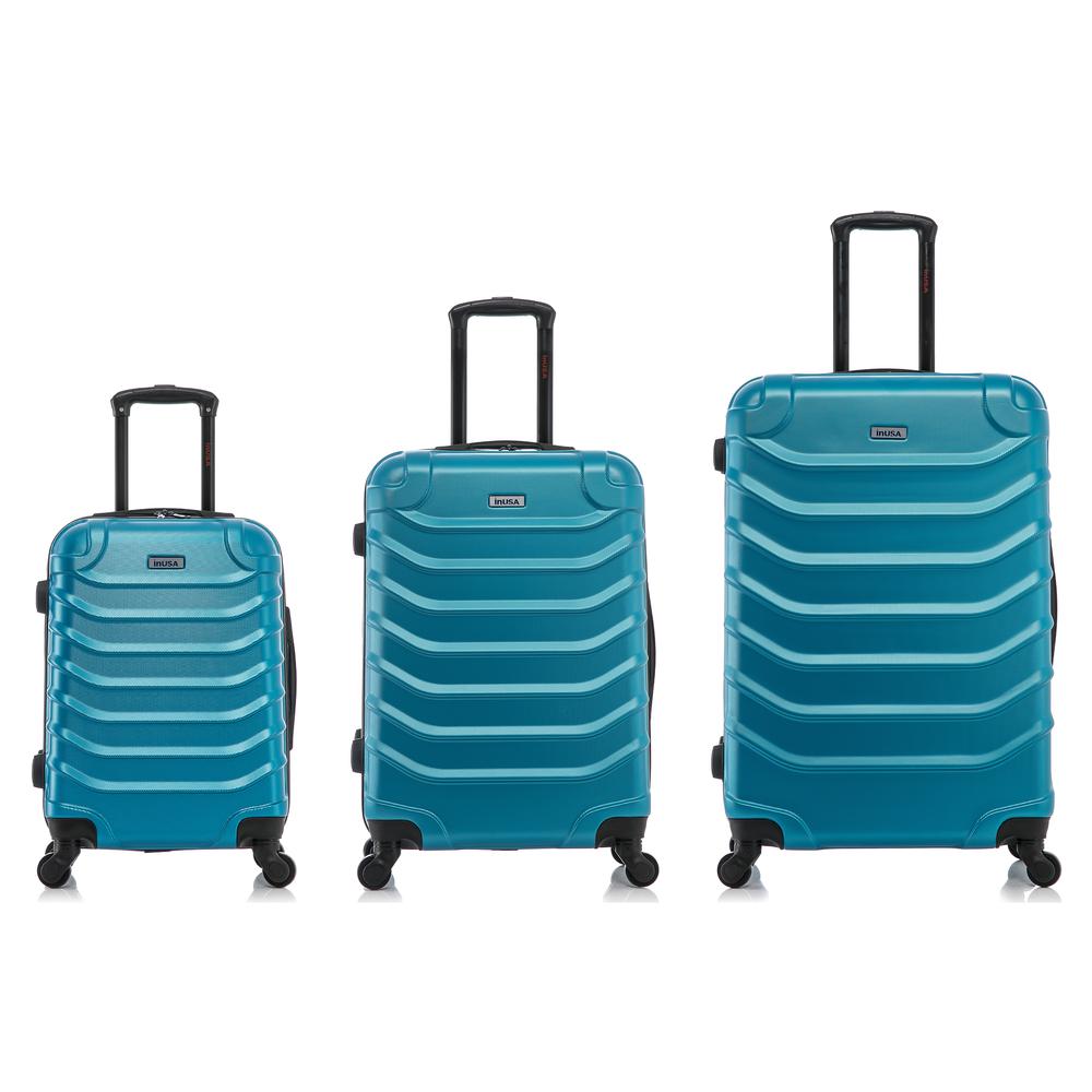 InUSA Endurance Lightweight Hardside Spinner 3 Piece Luggage set  20'',24'', 28'' Teal. Picture 7