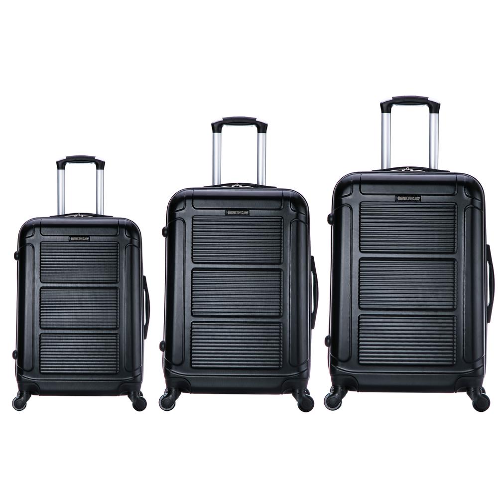 InUSA Pilot lightweight hardside spinner 3 piece Set 20”, 24", 28" Black. Picture 8