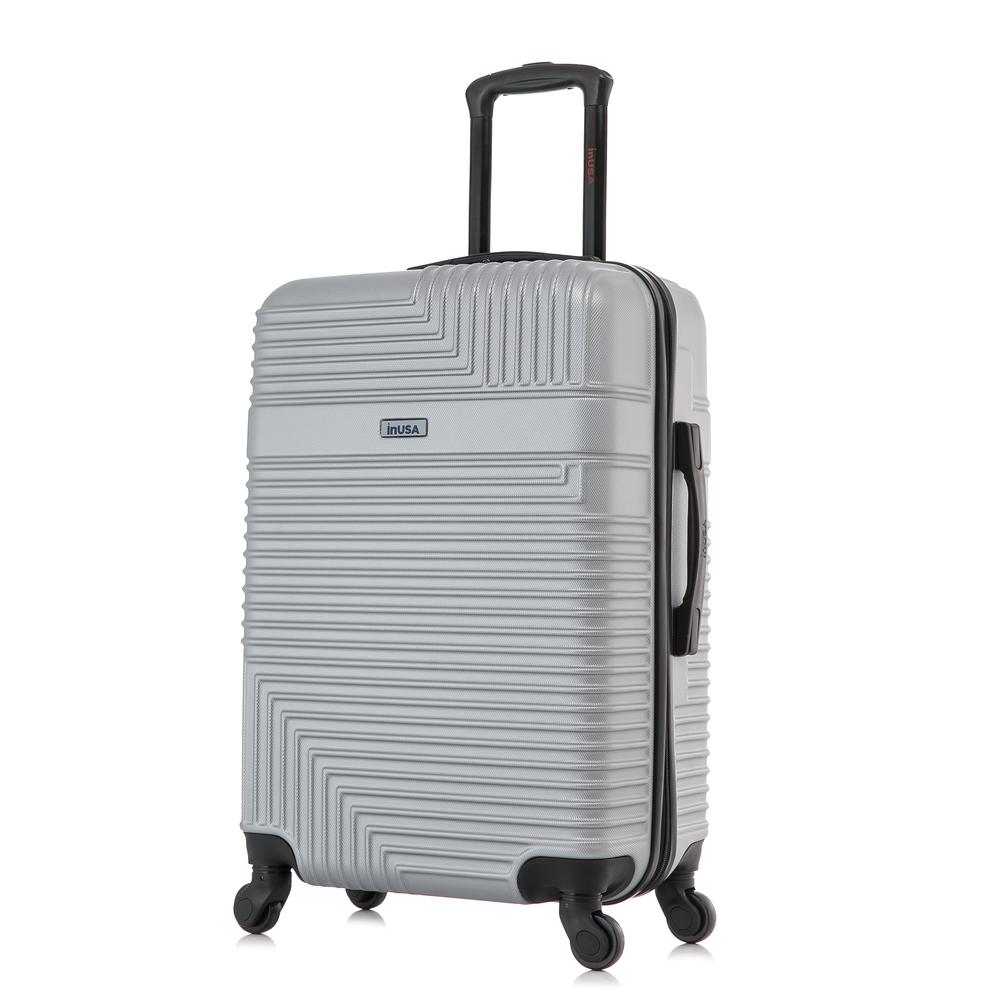 InUSA Resilience Lightweight Hardside Spinner 24 inch Silver. Picture 1