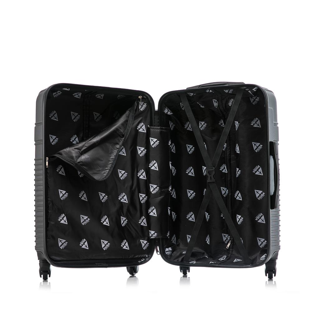 InUSA Resilience Lightweight Hardside Spinner 3 Piece Luggage set  20'',24'', 28'' Charcoal. Picture 7