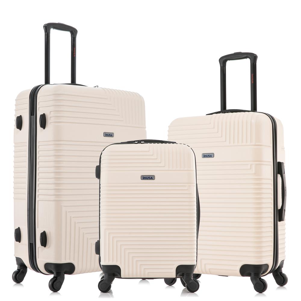 InUSA Resilience Lightweight Hardside Spinner 3 Piece Luggage set  20'',24'', 28'' Sand. Picture 1