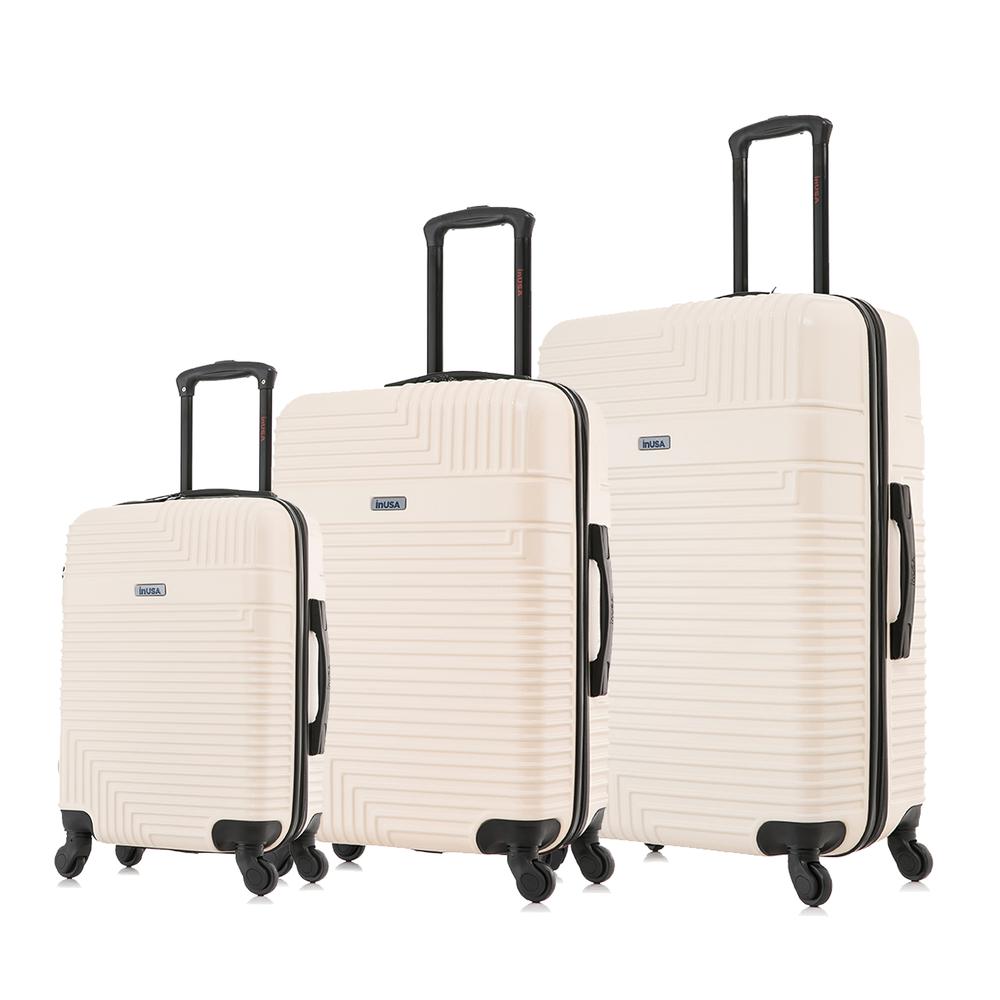 InUSA Resilience Lightweight Hardside Spinner 3 Piece Luggage set  20'',24'', 28'' Sand. Picture 2