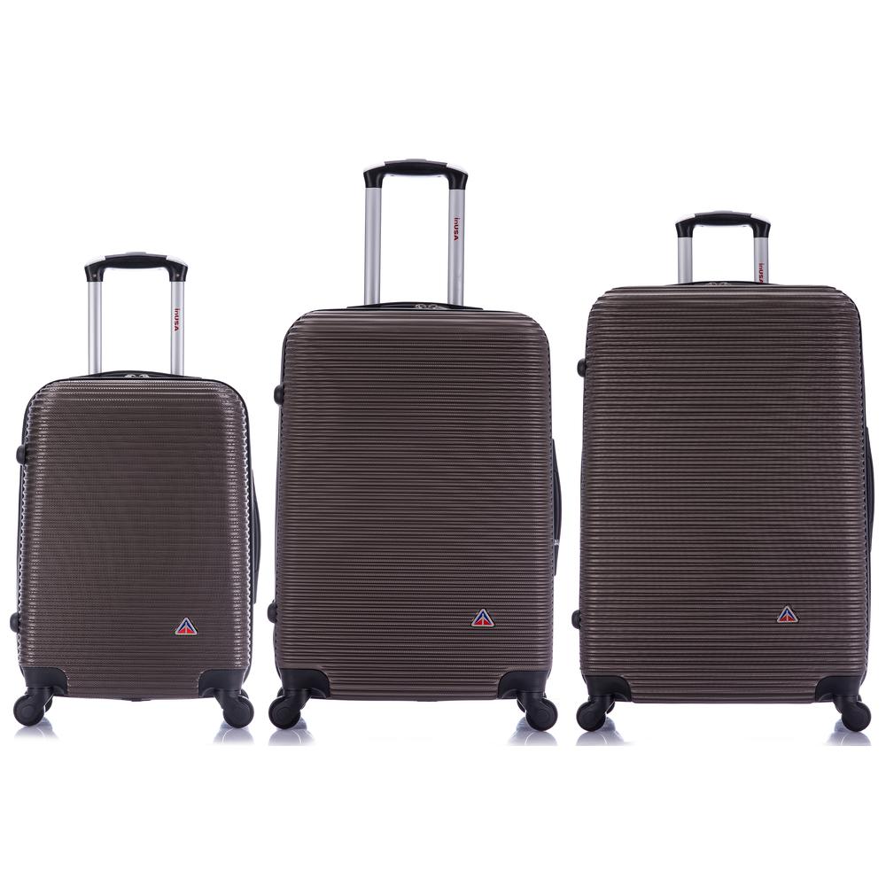 InUSA Royal lightweight hardside spinner 3 piece Set 20", 24", 28" Brown. Picture 3
