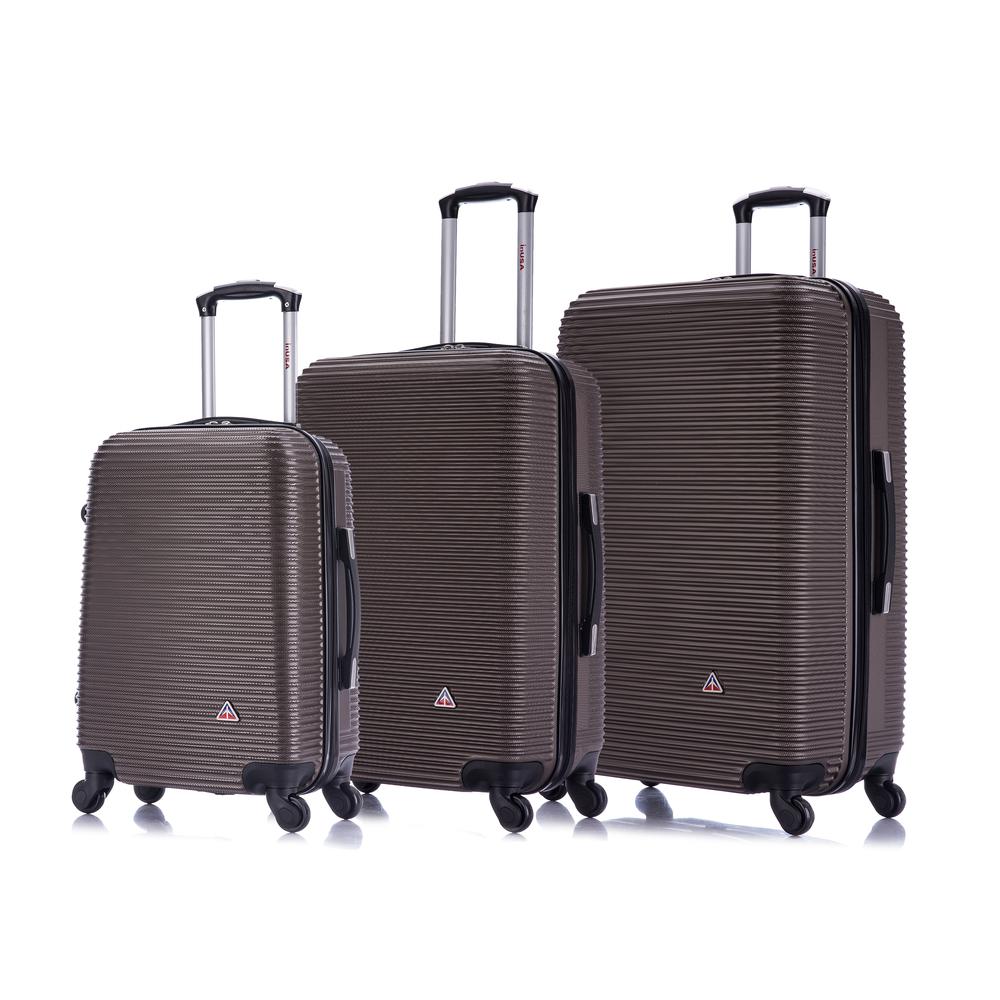 InUSA Royal lightweight hardside spinner 3 piece Set 20", 24", 28" Brown. Picture 4